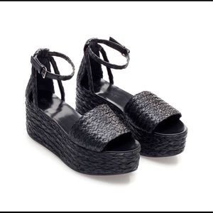 NEW Zara Braided Block Wedges